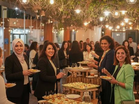 Collaborateurs partageant un cocktail après un atelier